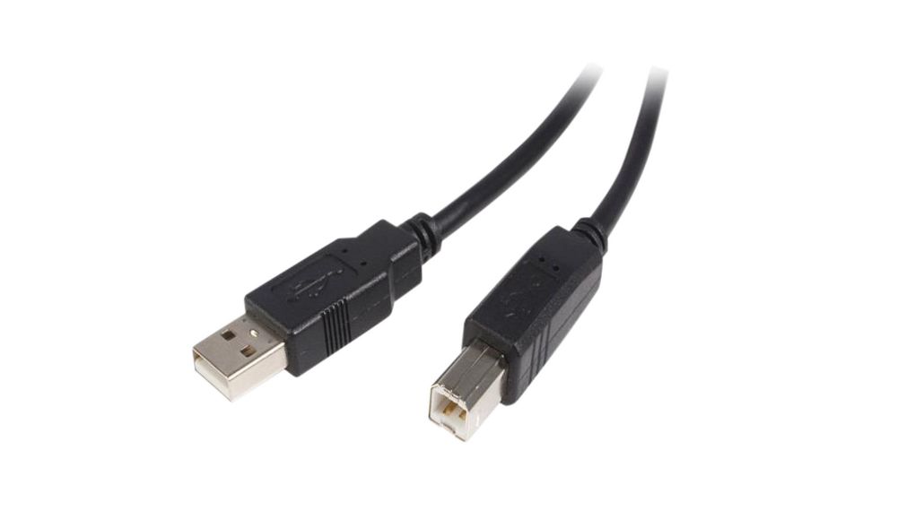 Cable, USB-A-stekker - USB-B-stekker, 5m, USB 2.0, Zwart