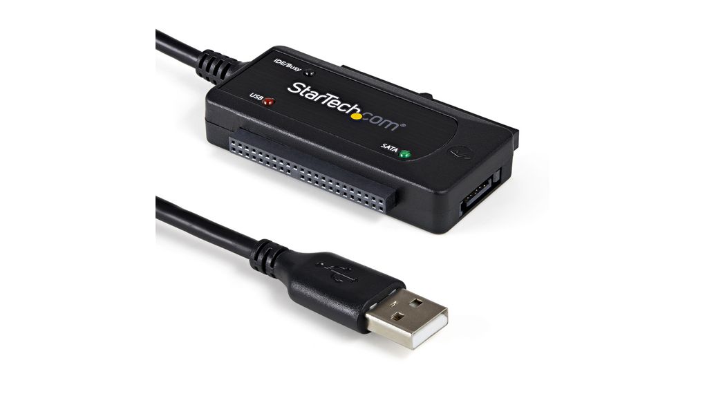 USB2SATAIDE, Startech Adaptateur USB 2.0 vers série ou adaptateur IDE pour  disques durs de 2,5 à 3,5 pouces, USB-A - SATA/IDE
