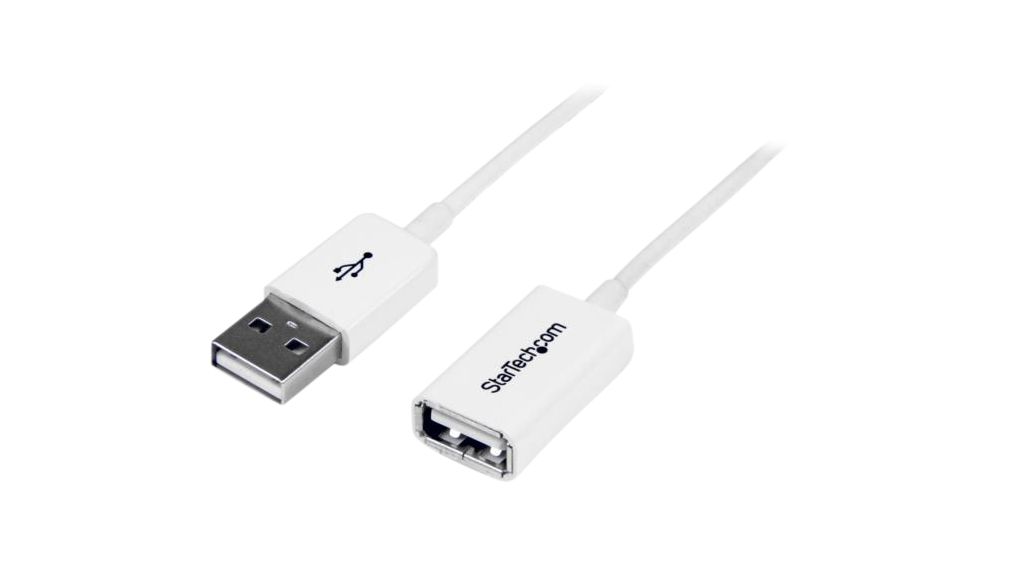 | Startech Forlængerkabel USB A-stik - USB A-stiksokkel USB Hvid | Elfa Distrelec Danmark