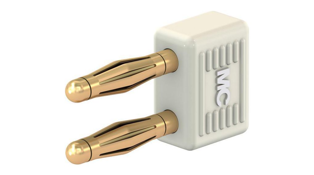 Shorting plug, White, Gold-Plated, 30V, 10A