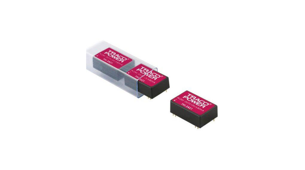 TRACOPOWER THI DC-DC Converter, 15V dc/ 130mA Output, 21.6 ... 26.4 V dc Input, 2W, Through Hole, +75°C Max Temp -40°C Min Temp