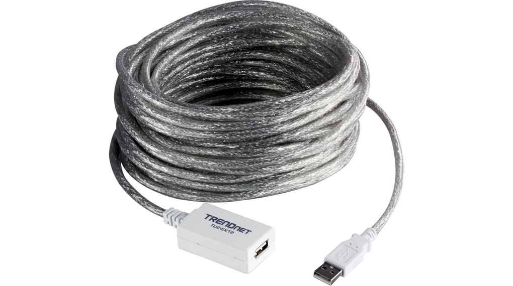 Cable, USB-A Plug - USB-A Socket, 12m, USB 2.0,