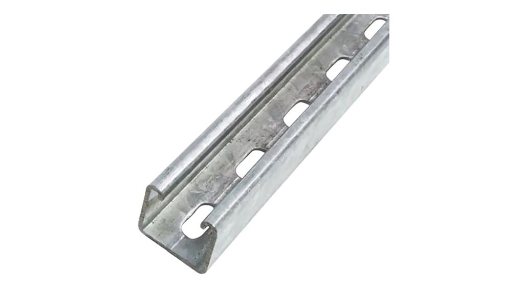 Strut Profile, Slotted, Galvanised Steel, 41mm x 21mm x 2m