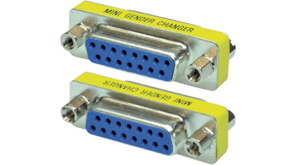 Mini D-Sub Adapter, D-Sub 15-Pin Socket / D-Sub 15-Pin Socket