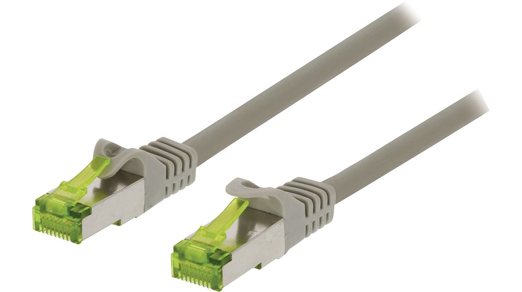 Patch-kabel, RJ45-plugg - RJ45-plugg, Cat 7, PiMF, 1m, Grå