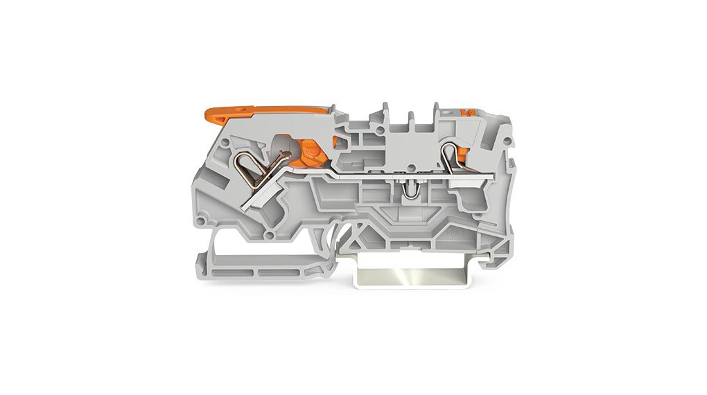 Kopplingsplint, Instick, 2 Poler, 600V, 32A, 4mm², Grå, Paket med 10 delar