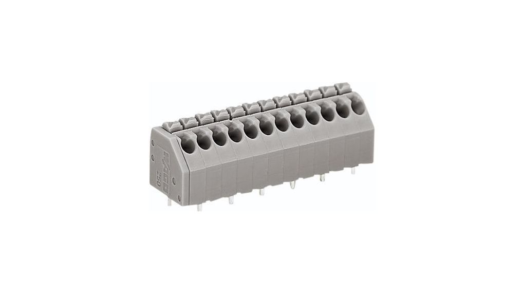 Wire-To-Board Terminal Block, THT, 3.5mm Pitch, 45 °, Spring Clamp, 6 Poles