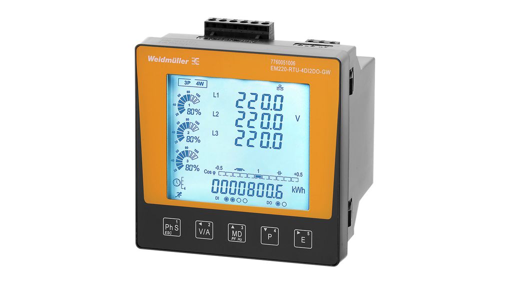 7760051006 | Weidmüller Energiemessgerät, 50 ... 600 V, 0 ... 1 A / 0 ...