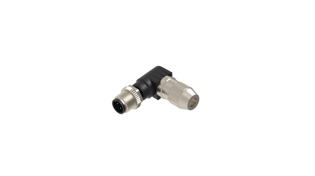 Industrial Circular Connector, 4 Contacts, Cable, M12 Connector, Plug, Male, IP65, IP67, M12 IDC, Socket, 4 Contacts, 4A, 1.5kV, IP65 / IP67