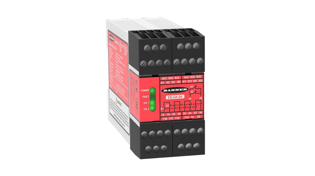 Relay Module Elfa ES-UA-5A | Banner ES 1 Auxiliary Contacts Safety Relay 115V ac Dual ...