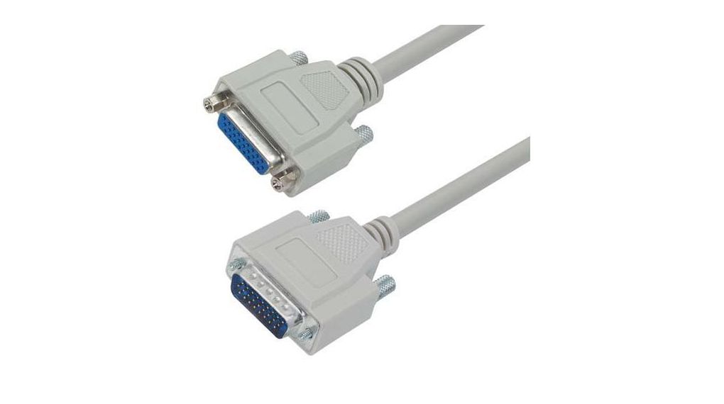 Male D-Sub 27-Pin to Female D-Sub 26-Pin Cable Assembly Polyvinyl Chloride Light Grey