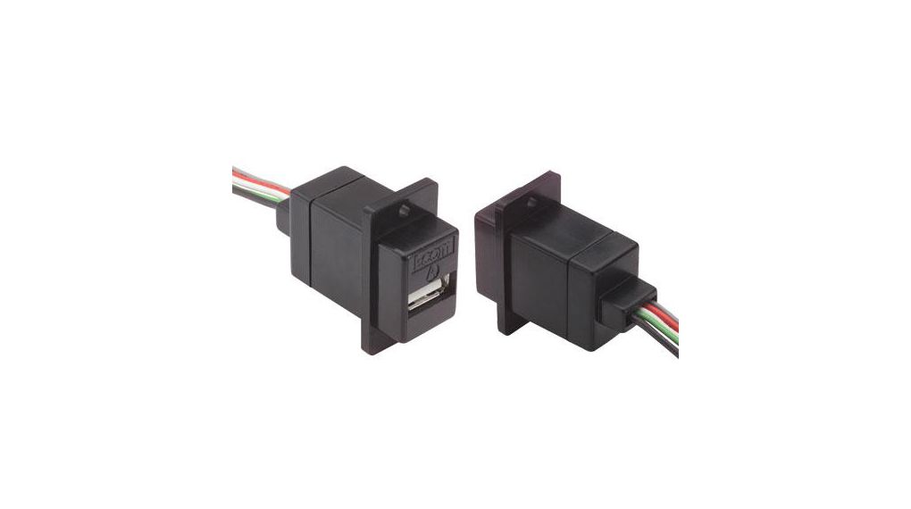 Straight, PanelMale- 1 Port Type USB Type A USB ConnectorUSB 2.0, Mâle, Droit