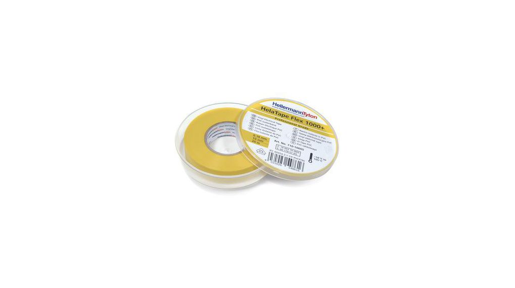 Yellow Polyvinyl Chloride Electrical Tape, 19 mm x 20 m x 20m