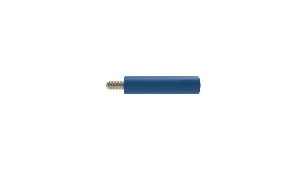 Blue Female Banana Connector, 4 mm Connector, M3 Thread Termination, 1 kV, Nickel Plating