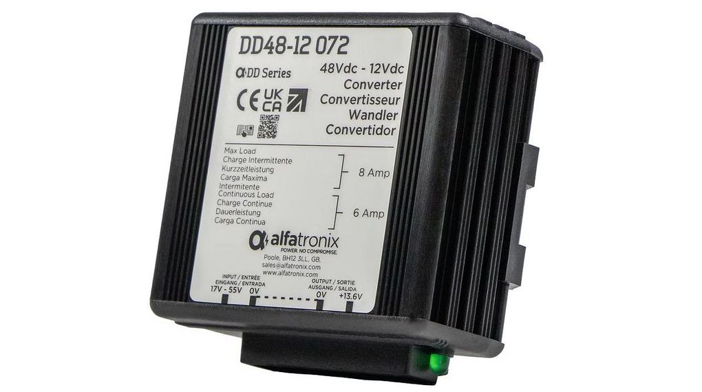Alfatronix Ltd -25 °C Min Temp DD Adjustable Non-Isolated DC/DC Converter, 12 V dc/6 A, 48V Input, 48V Input, Clip, 80, 48 ... 48V, 12V, 6A, 72W
