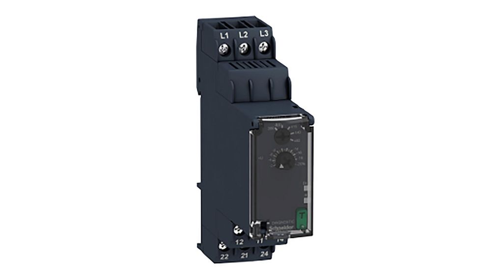 Schneider Electric Phase Monitoring Relay, 3 Phase, DPDT, Less than100V ac, DIN Rail