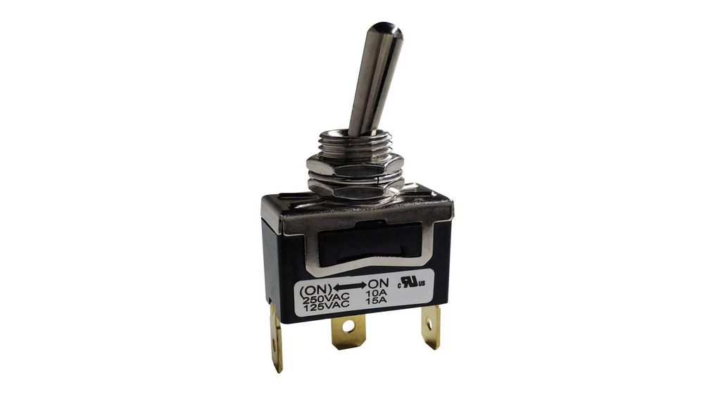 Toggle Switch, PCB Mount, (On)-On, SPDT, Solder Terminal