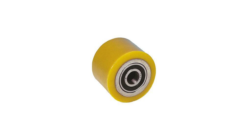 Guitel Hervieu Grey, Yellow Polyurethane Abrasion Resistant Trolley Wheel, 300kg, 75mm, 300kg