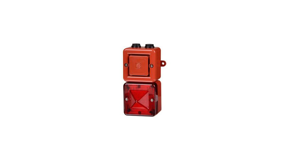 SONFL1X Series Red Sounder-Beacon Combination, IP6624 VBack103 dB Red 24VDC IP66