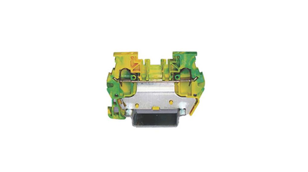 1-Way DIN Rail Earth Terminal Block, 4mm², 24 → 10 AWG Wire, Spring, PA 66 Housing Polen, 10 ST