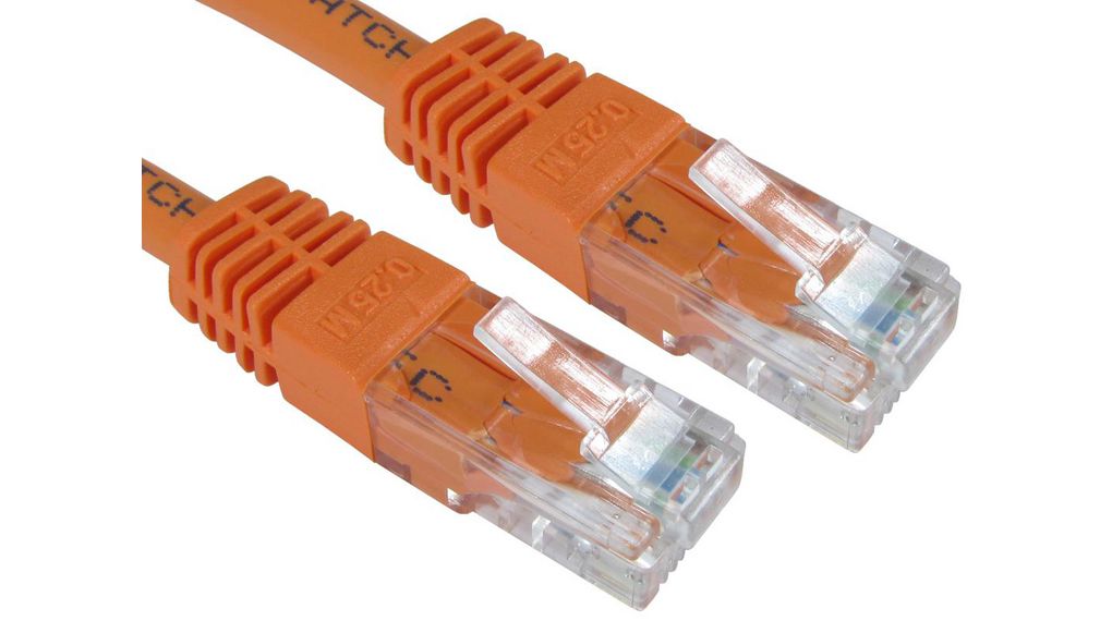 7m Cat6, Orange RJ45 to Male RJ45 Male, UTP Unshielded, Terminated PVC Sheath
