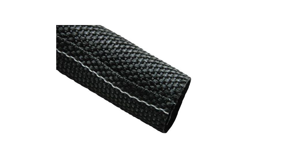 Tenneco Expandable Braided Polyester Black Protective Sleeving, 13mm Diameter, 50m Length, 2000FR Series 50m, Reel of 50 meter