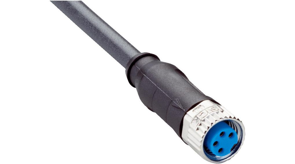 SICK Straight Female 4 way M8 to Connector & Cable, 3m Ledare