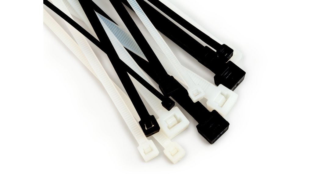 3M Cable Tie, Cable Tray Cable Tie, 500mm x 7.6 mm, Clear Nylon, Pk-100 500, 800N, Pack of 100 pieces
