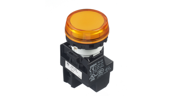 Lampe témoin 24V AC / DC Fixe Orange Borne à vis, M3.5