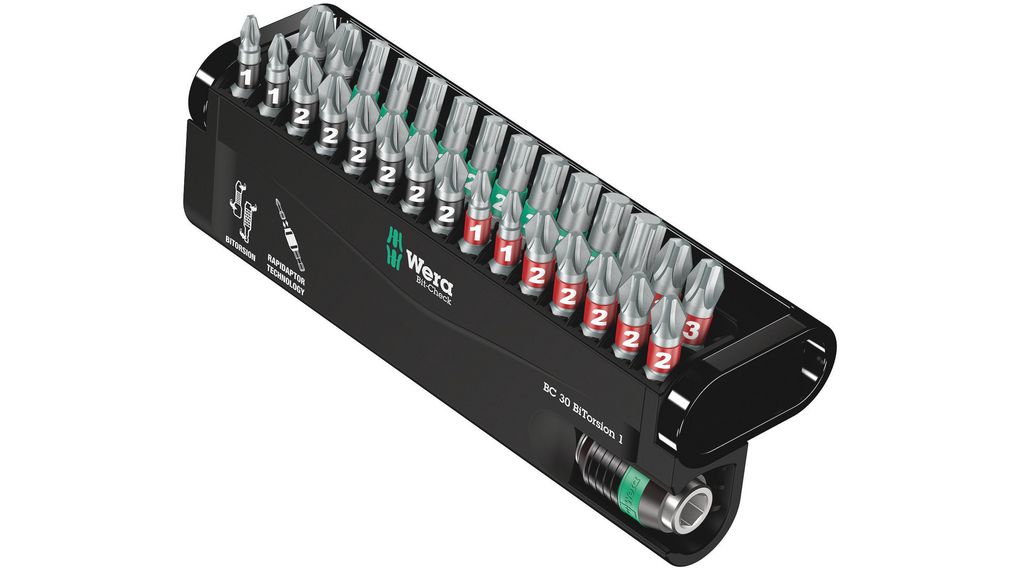 Bitsets, Phillips / Pozidriv / Torx, 30pcs