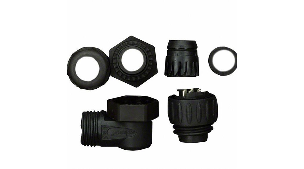 Cable connector, 90°, Plug, 7 Contacts, 12A, 250V, IP67
