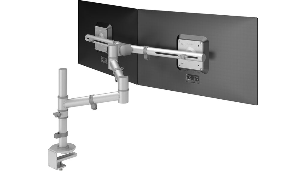 Viewgo Adjustable Dual Monitor Arm 4kg 75x75 / 100x100 Silver