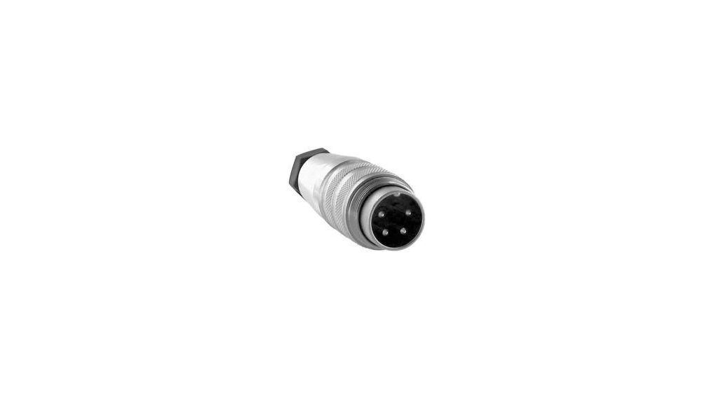 Cable connector, 4-pin, Plug, 4 Contacts, 5A, 300V, IP65 / IP67 / IP69K