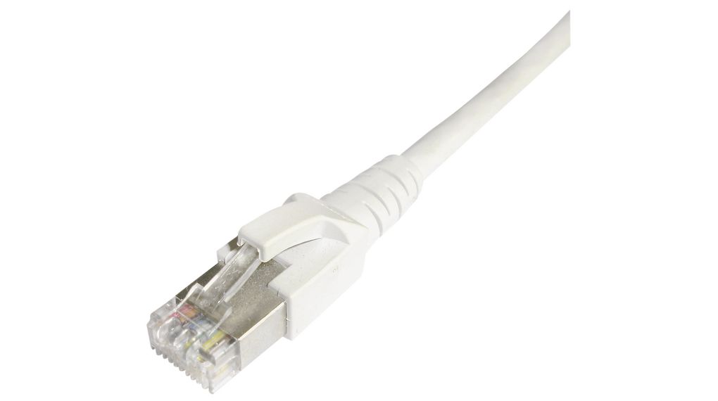 Propojovací kabel, Zástrčka RJ45 - Zástrčka RJ45, Cat 6a, S/FTP, 5m, Bílá