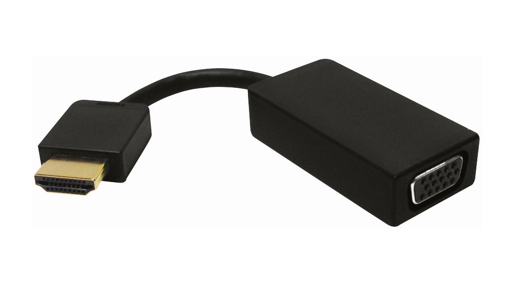 Videoadapter, HDMI-stekker - VGA-aansluiting, 1920 x 1080, Zwart