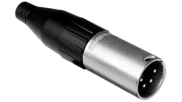 XLR Connector, Plug, Straight, Cable Mount, Poles - 4