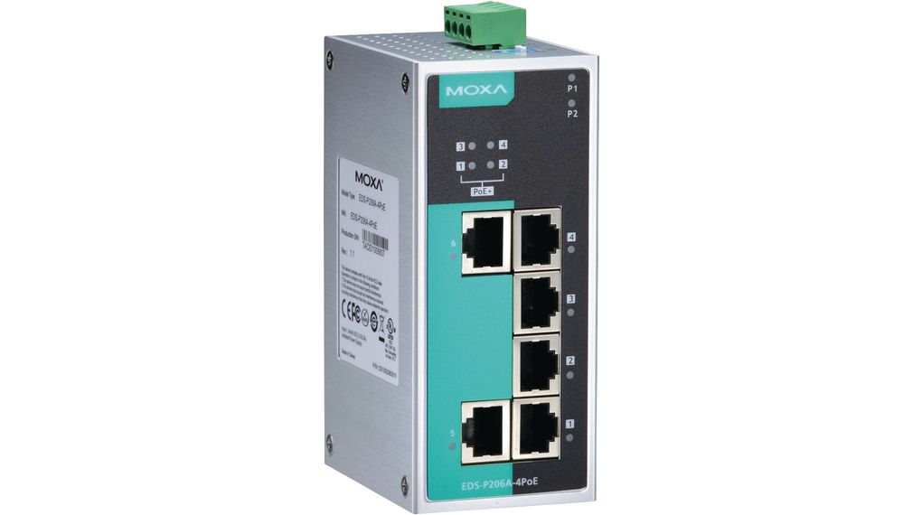 PoE Switch, Unmanaged, 100Mbps, 120W, RJ45 Ports 6, PoE Ports 4