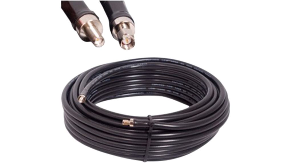 Sestava RF kabelu, SMA Zástrčka Rovný - SMA Zásuvka Rovný, 5m, Černá