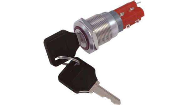 Anti-Vandal Keylock Switch 2CO 250 VAC 2-Pos 90° ON-ON