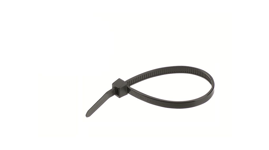 Cable Tie 300 x 4.8mm, Polyamide 6.6 W, 215.75N, Black, Pack of 100 pieces