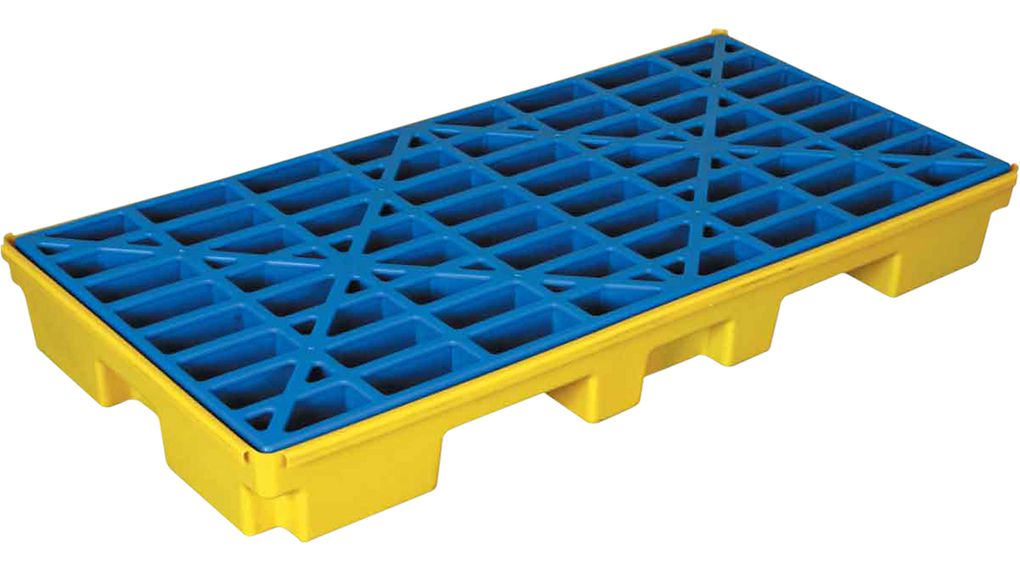 Spill Containment Pallet, 500kg, 80l, Blue / Yellow