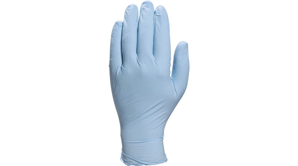 Protective Gloves, Nitrile Rubber, Glove Size 9, Blue, Box of 100 pairs