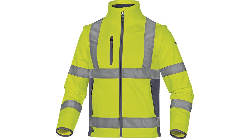 Softshell-Jacke, XL, Polyester, Gelb/Grau fluoreszierend