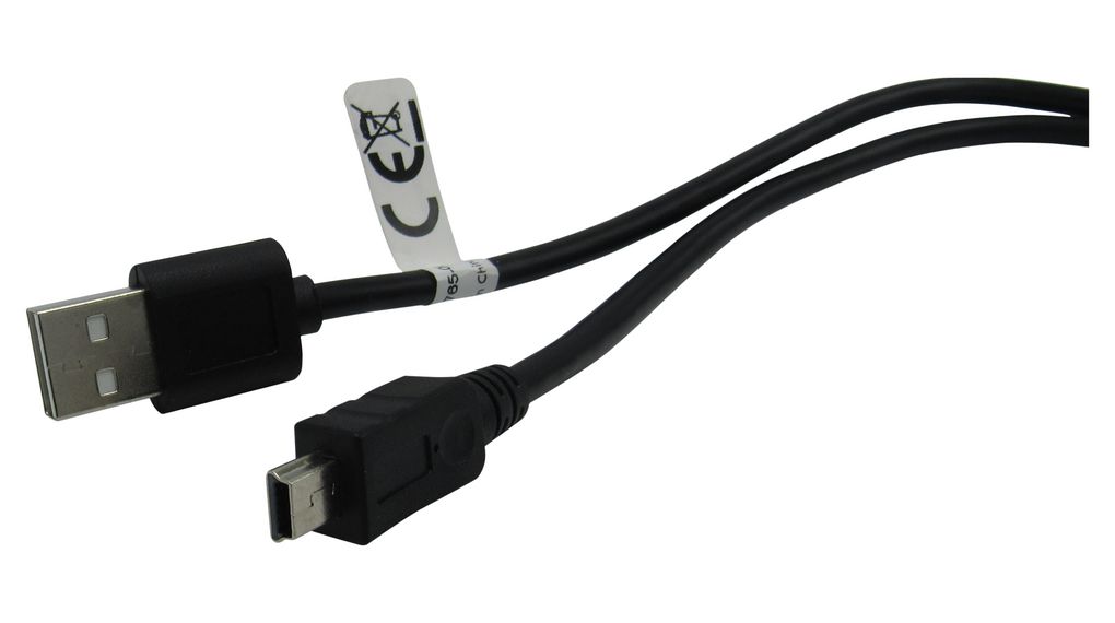 Kabel, USB-A-plugg - USB Mini-B-plugg, 5-pinners, 3m, USB 2.0, Svart