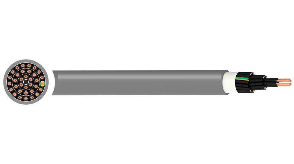 Mehradriges Kabel, YY ungeschirmt, LSZH, 3x 1mm², 50m, Grau