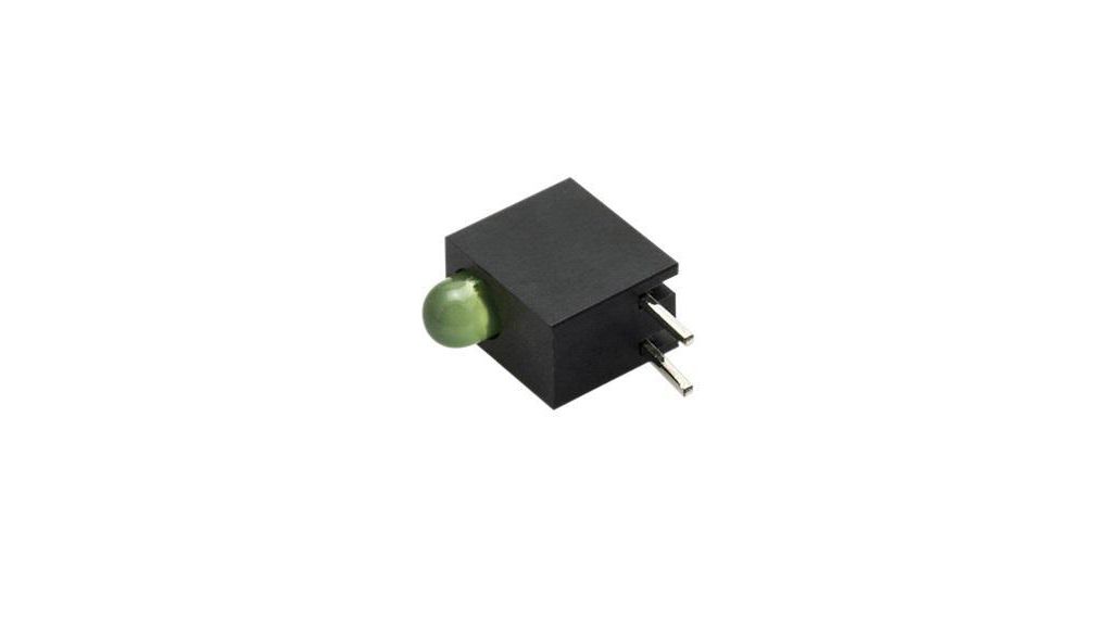PCB LED 3mm Green 160mcd 573nm