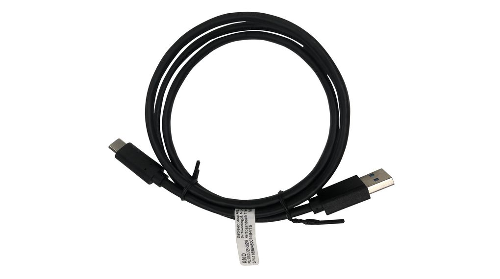 Kabel, USB C-Stecker - USB A-Stecker, 1m, USB 3.0, Schwarz