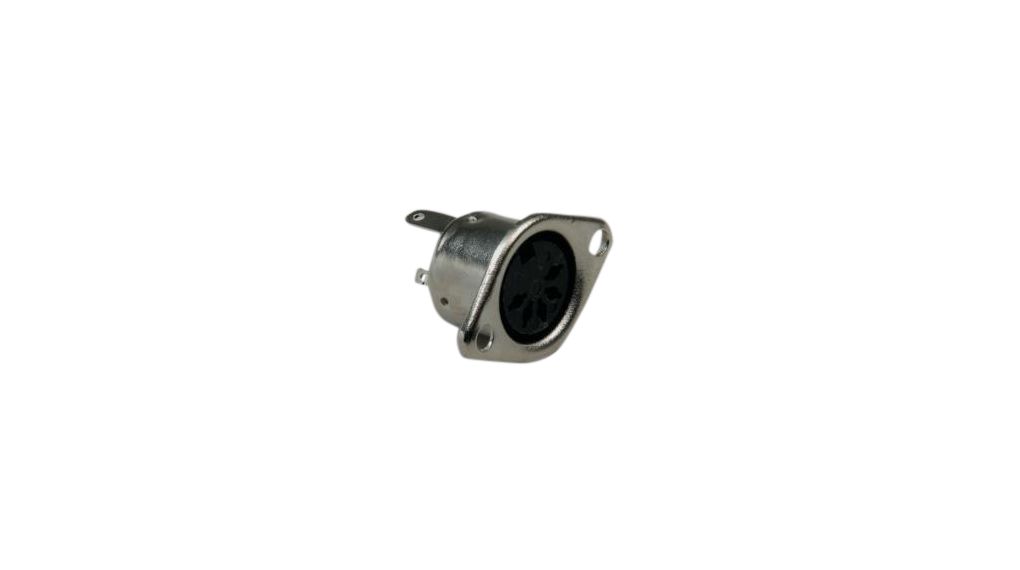 DIN Circular Connector, 2A, 100V, 5 Poles, Socket, Flange Mount