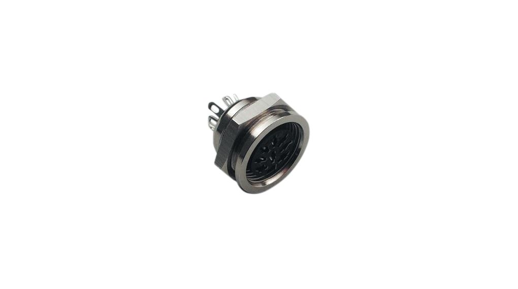 DIN Circular Connector, 2A, 100V, 6 Poles, Socket, Panel Mount