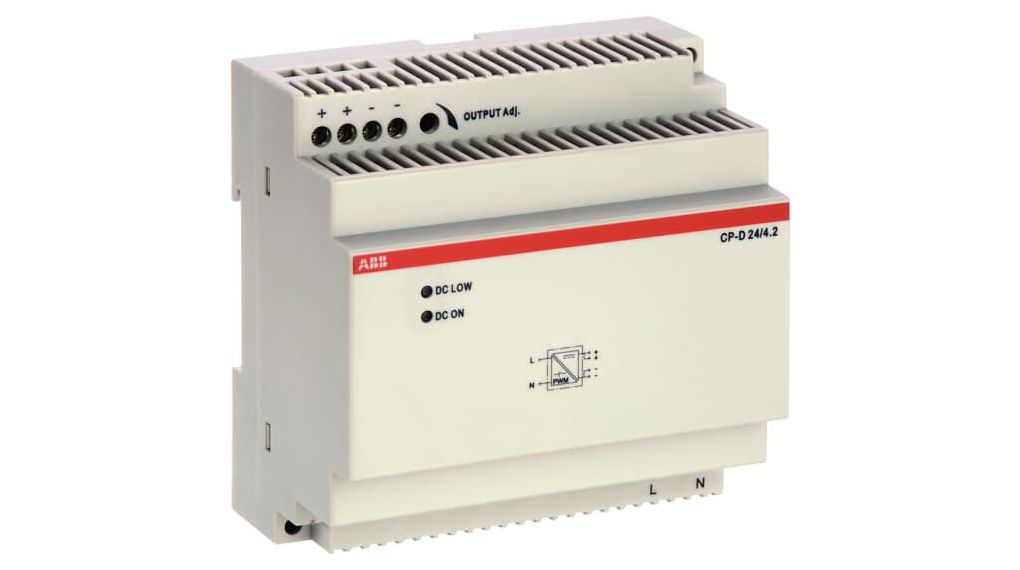 1SVR427045R0400 ABB Voedingen DINrail, 24V, 4.2A, 100W, Verstelbaar Distrelec Belgium